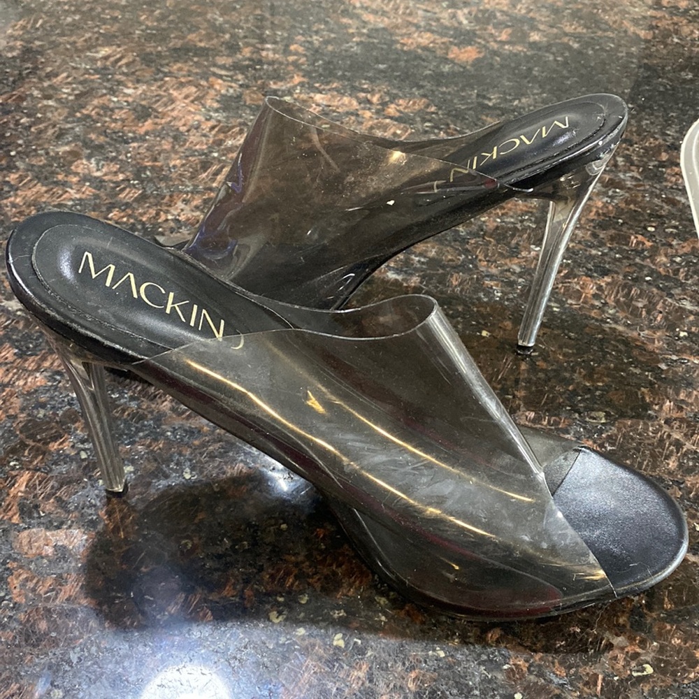 Black see through heels